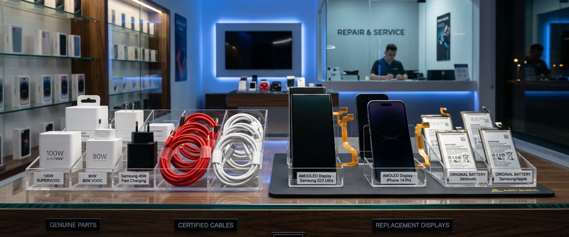 A1 Mobiles Care showroom and genuine accessories